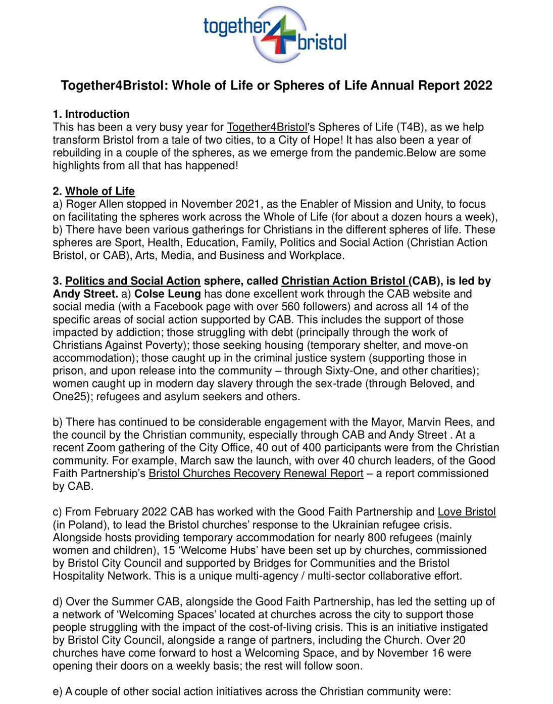 Annual Report T4B Whole of Lif