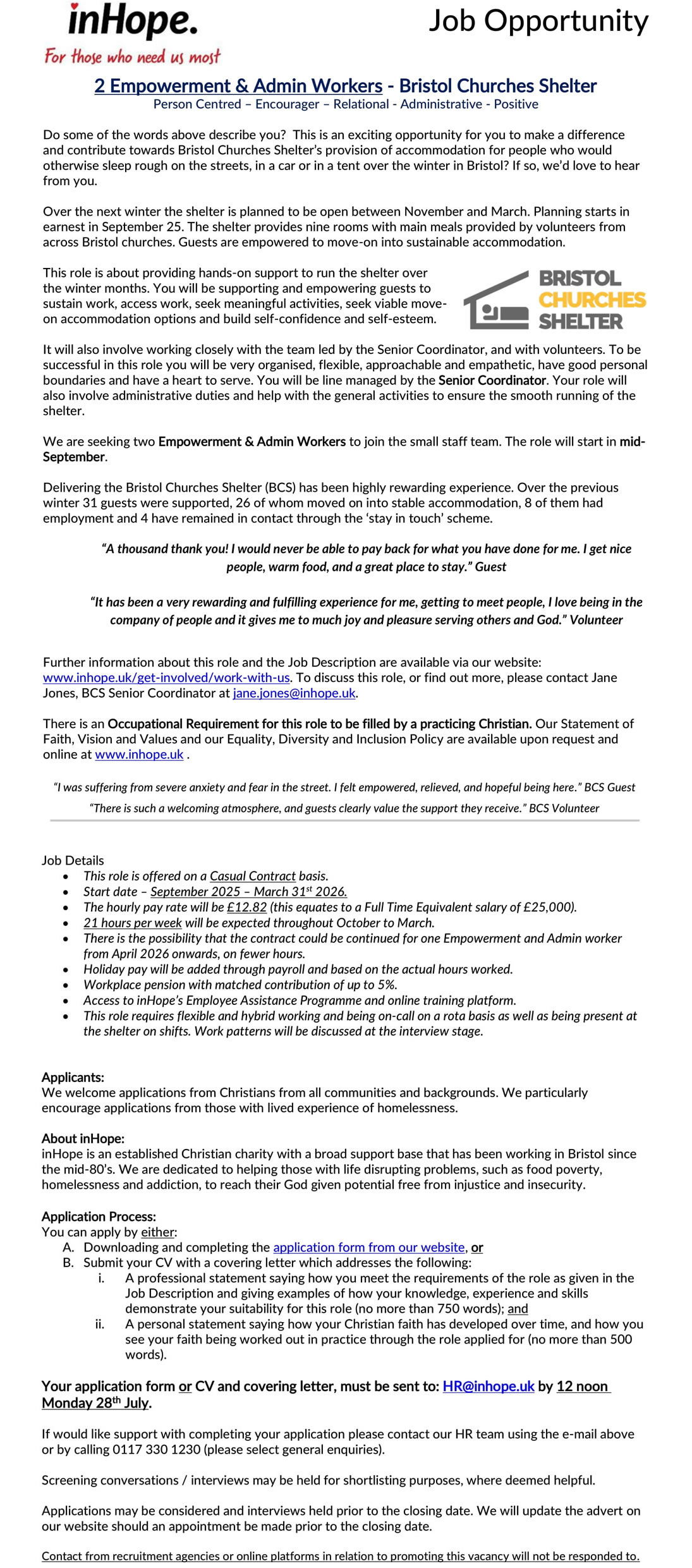 BCS Empowerment & Admin Worker