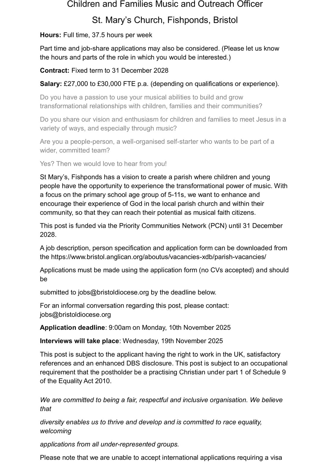 Advert- External Children and 