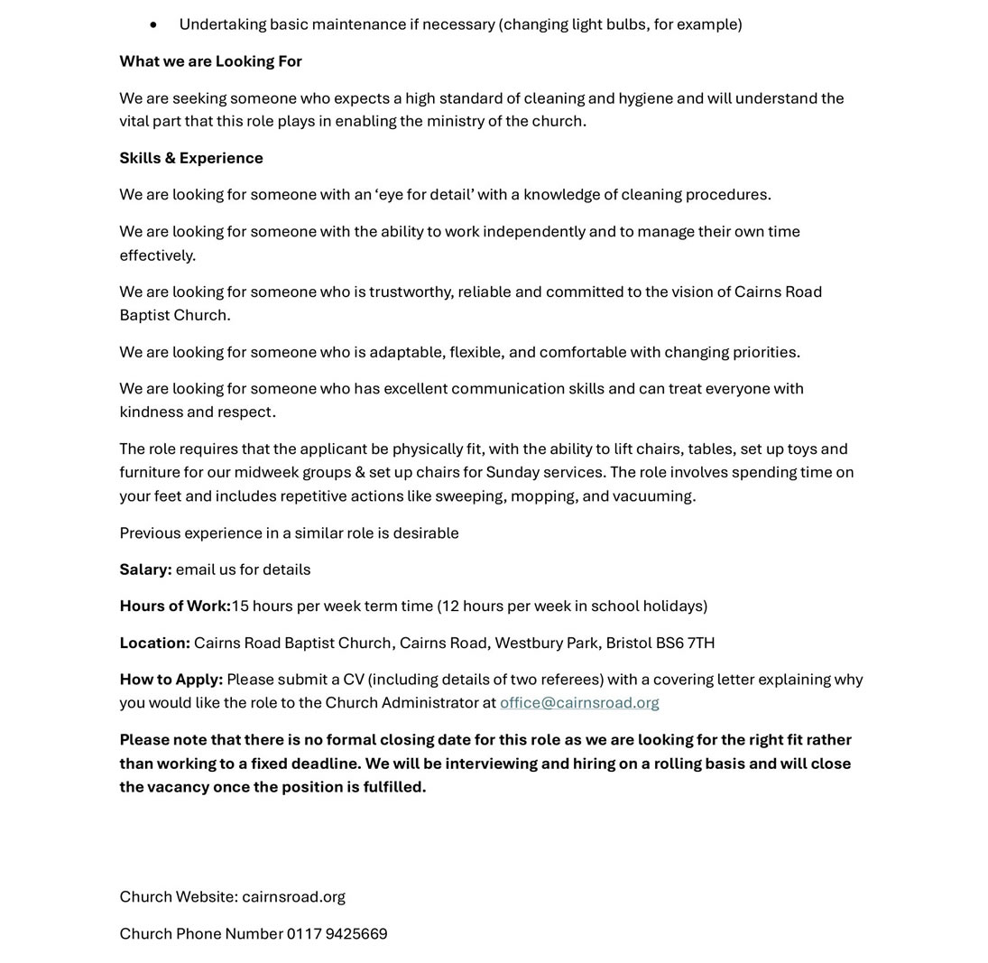 260422 Cairns Road Baptist Chu